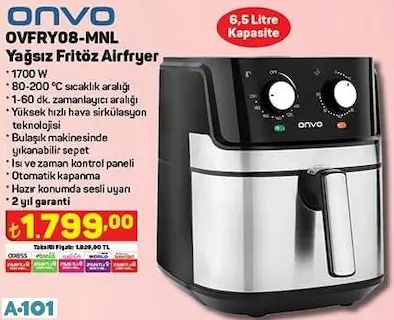 ONVO YAĞSIZ FRİTÖZ AİRFRYER ONVO YAĞSIZ FRİTÖZ AİRFRYER